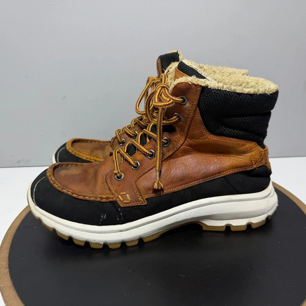 Helly Hansen Garibaldi V3 Boots Men 11 Leather Faux Fur Brown Black Hiking